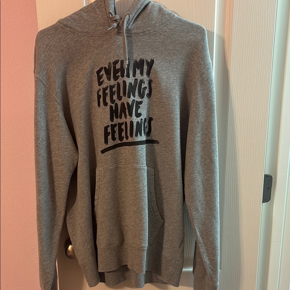 Uniqlo Gray Hoodie with Black Text
